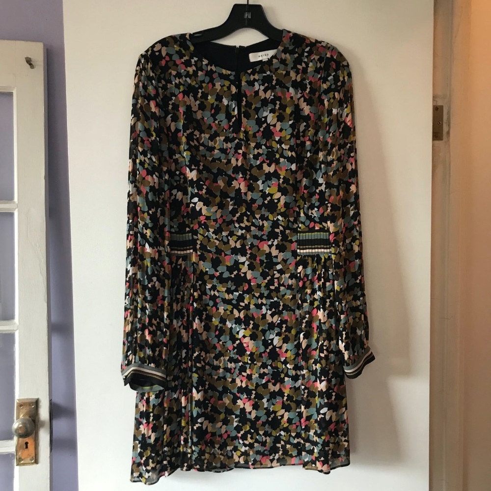 Reiss Sheer Sleeved Floral Mini Dress